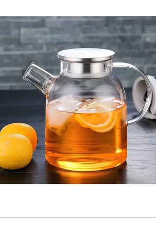 Jenerik Çelik Kapaklı Borosilikat Cam Demlik 1500ml Royaleks-cm-2003 Çok Renkli