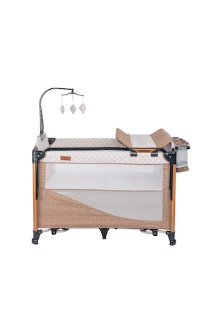 Mamma Luxury Alüminyum Anne Yanı Organizerli Dönenceli Park Yatak Beşik 70 X 110 Cm.