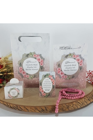 Somon Simli 5Li Set- Yasin +Tesbih + Çanta + Magnet + Lokumluk