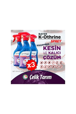 Bayer Kothrine 500 Ml Kullanima Hazır Sprey Bit Pire Sinek Örümcek Gümüş Böceği Haşere