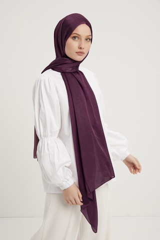 Şaless Janjanlı Krinkıl Şal -mürdüm