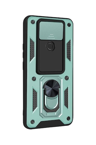 Xiaomi Redmi Note 9 4g Kılıf Pars Lens Yüzüklü Silikon - Yeşil Evimdeyokyok