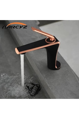 Narcyz Banyo Lavabo Bataryası Bakır - Siyah