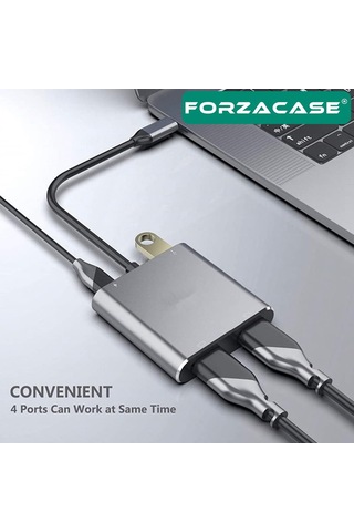 Type-c To Çift Hdmı 4k Ultra Hd Çevirici Adaptör Çift Ekran Dönüştürücü - Fc485
