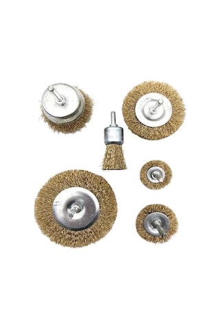Zhltools 6lı Matkap Ucu Tel Fırça Seti Pas Yağ Kir Yapışkan Sökücü Set