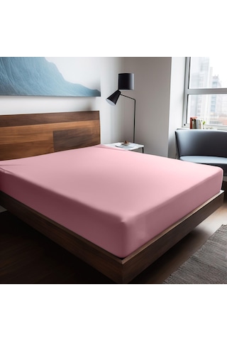 Soley Mix & Match Plain %100 Pamuklu Ranforce 100 X 200 Tek Kişilik Çarşaf Pembe