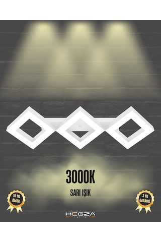 Amigo Beyaz Kasa, Sarı Işık Modern Plafonyer Led Avize Beyaz