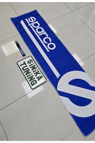 Sparco Mavi Otomobil Torpido Havlusu Göğüs Halısı Üniversal Yıkanabilir Her Araca Uyumlu Anahtarlık