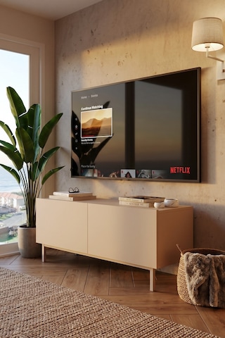 Coast Tv Ünitesi Sehpası 2 Kapaklı Ahşap Ayaklı 120cm Kumsal Co3-co Bej