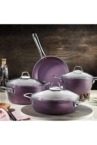 Kütahya Porselen Helen 7 Parça Mürdüm Granit Set