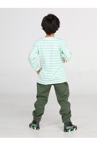 Casabony Yeşil Yazılı Dino Jogger +T-Shirt Takım-Koyu Yeşil