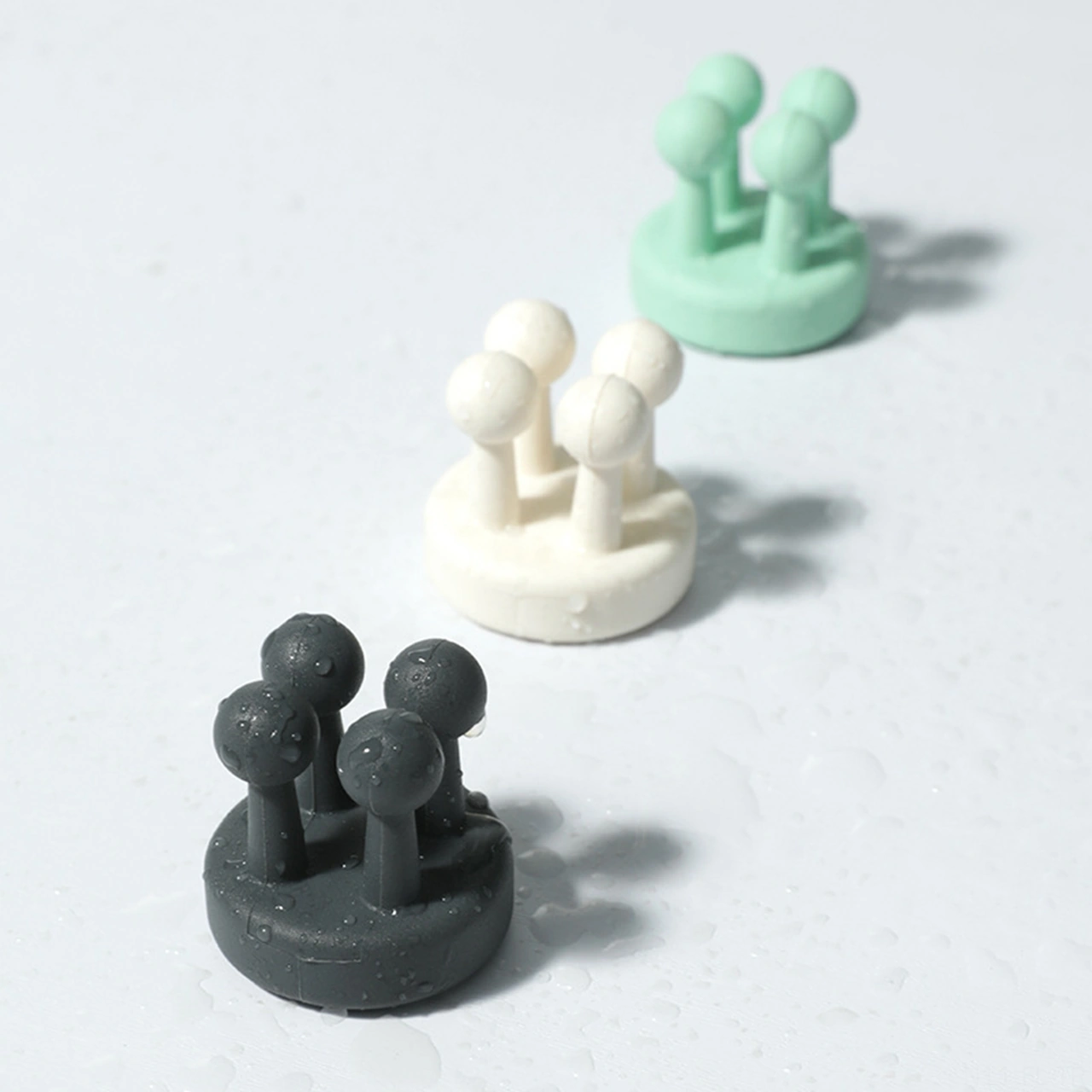 Lemestar Su Geçirmez Silikon Duvar Kanca - Ofis, Banyo, Mutfak İçin Güçlü Yapışkan, İz Olmadan Kurulum, Bulut Mavisi Mavi