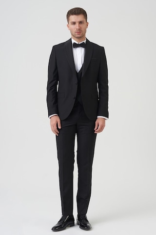 White Stone New York D2401 Slim Fit 6 Drop Takım Elbise Siyah - Siyah