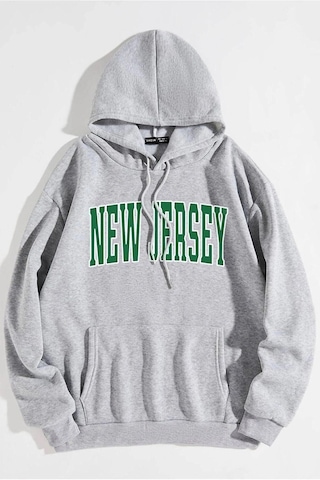 Altamira Unisex Newjersey Baskılı Oversize Kapşonlu Sweatshirt 001