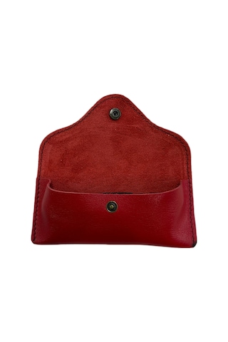 Ln Leather Gerçek Deri Gözlük Kılıfı Kırmızı