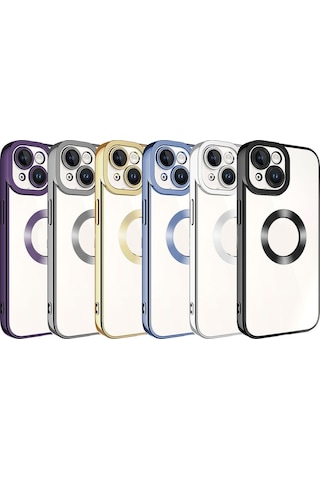 Apple Uyumlu iPhone 15 Plus Kılıf Kamera Korumalı Logo Gösteren Zore Omega Kapak