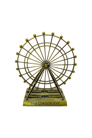 Vintage Metal İngiltere Dönme Dolap Xl 21cm Bronz London Eye Biblo No.1