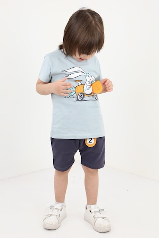 Toontoy Kids Toontoy Erkek Bebek Baskılı Şortlu Takım Yeşil