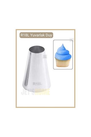 R18l Krema Duyu Büyük Boy Pasta Duyu Paslanmaz Çelik 35x18x48 Mm Metalik Gri