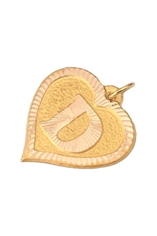 0.25 Gram 14 Ayar D Harfi Kalp Kolye Ucu