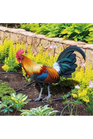 Qingmipy Sarı Led Işıklı Akrilik Tavuk Figürü, Çimen Ve Bahçe Dekorasyonu, Toprak Takılı Bahçe Figürü, Evcil Hayvan Temalı Bahçe Aksesuarı