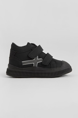 Tonny Black Esnek Termo Taban Çift Cırtlı Şerit Desenli Çocuk Unisex Siyah Spor Kısa Bot Tbrzn015 Siyah