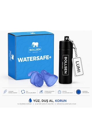 Watersafe+ Yüzme Kulak Tıkacı Su Geçirmez Silikon Havuz, Deniz, Duş Ve Banyo İçin 24 Db, Yeniden Kullanılabilir