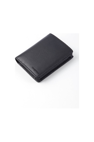 Erkek Siyah Hakiki Deri Küçük Boy Cüzdan Siyah