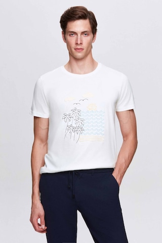Twn Slim Fit Beyaz Nakışlı T-shirt 2ec1454060200 Beyaz