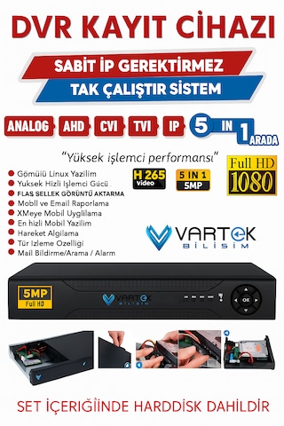 Hikvision 4 Kameralı Güvenlik Kamerası Seti 320 Gb Hdd Dvr