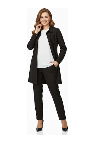 Nazal Kadın Taşlı Bluz Pantolon Tunik 3 Lü Takım Bgl-st04733 Siyah