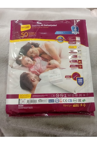 Omak 50.yıla Özel Ce Kalite Belgeli Tek Kişilik Keçe Elektrikli Battaniye 90x145 Beyaz