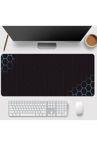 Cbtx 400x1000x3mm Kaymaz Kauçuk Mouse Pad Şık Petek Desenli Masaüstü Mat - Stil 23