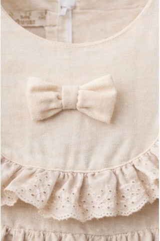 Baby Corner Keten Kız Bebek Elbise Bej