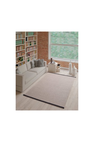 Paradis Bej Fitilli Desen Şönil Kilim Makinede Yıkanabilir Kaymaz Taban Halı Yolluk Fitilkilim