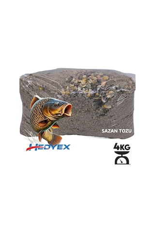 Hedyex 4kg Sazan Tozu Yüksek Proteinli Özel Katkılı Sazan Alabalık Avı Toz Yem
