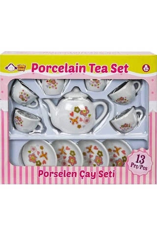 Porselen Çay Takımı 13 Parça Beyaz