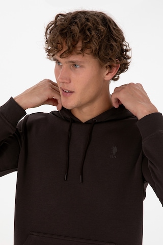 U.S. Polo Assn. Erkek Koyu Kahverengi Basic Sweatshirt 50313720-VR084