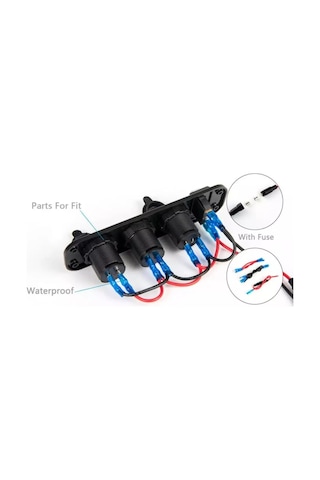 Çift Usb Araç Şarj Soketi Voltmetre Çakmaklık 12V Aç Kapa Anahtar (491910264)