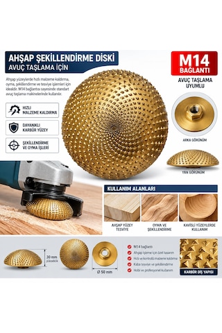 Ahşap Ve Plastik Raspalama Törpüsü M14-50mm Çap