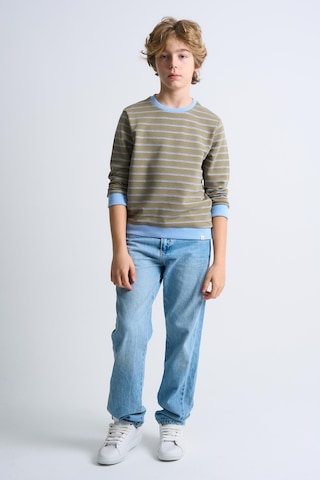 Alexandergardi Alexandergardı Çizgili Bisiklet Yaka Çocuk Sweatshirt Haki
