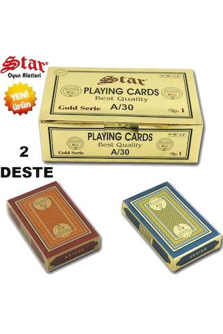 Iskambil Kağıdı Star Oyun 2 Li Set Gold Oyun Kağıdı