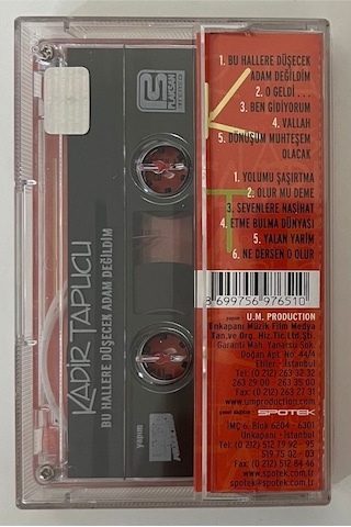 Kadir Tapucu Bu Hallere Düşecek Adam Değildim Kaset Orjnal Dönem Baskı Kaset