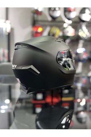 Sway 820 Ayna Vizörlü Kapalı Kask Mat Siyah