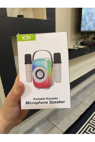 K31 Bluetoothlu Işıklı Mikrofonlu Hem Karaoke Hemde Hoparlör Bir Arada