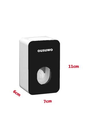 Otomatik Diş Macunu Duvar Asılı Delme Diş Macunu Diş Fırçası Rafı Diş Macunu Rafı Tembel Sıkma Eser Siyah