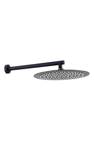 Fause Ankastre Duş Başlığı Borulu Oval Slim Metal 25 Cm Siyah Diğer
