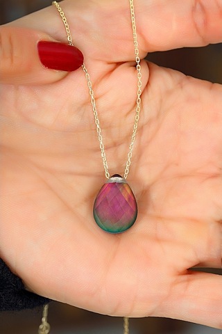 Azuris 925 Ayar Gümüş His Taşı Kolye