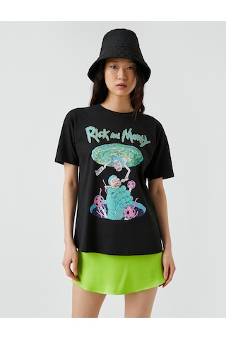 Koton Rick And Morty Lisanslı Baskılı Tişört Siyah 2sal10182ık