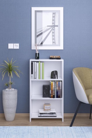 Abete - 3 Raflı Kitaplık/beyaz Çok Renkli